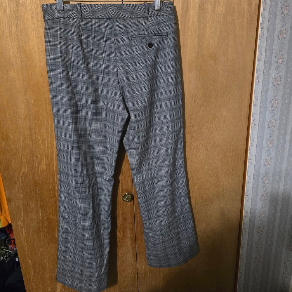 Worthington Petite Stretch Glen Plaid Dress Pants Grey Black Size 10P Straight - Picture 3 of 6